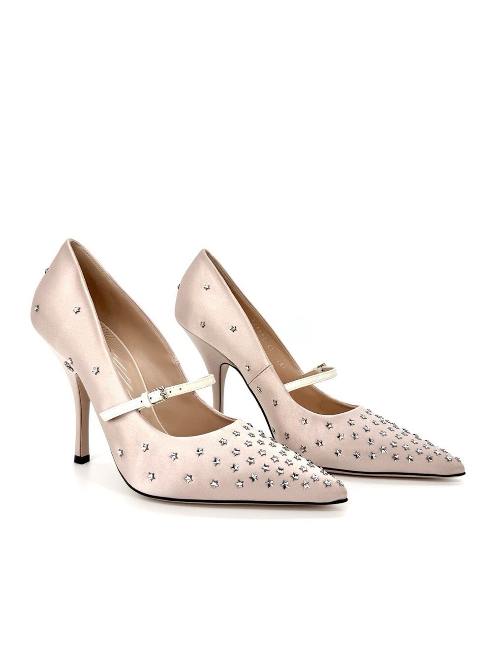 NIB Gucci Jodie Star Studs Crystal Embellished Pink Satin Pump EU 39 US 9 $1,190